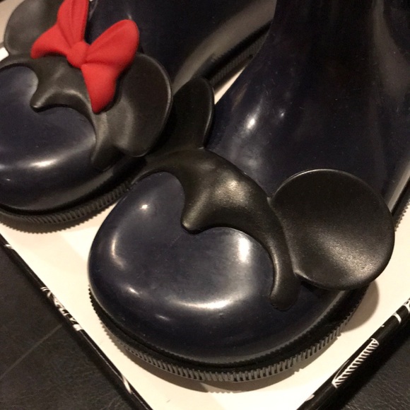 NWT Mini Melissa Disney Minnie Mickey Rain Boots - Picture 5 of 6